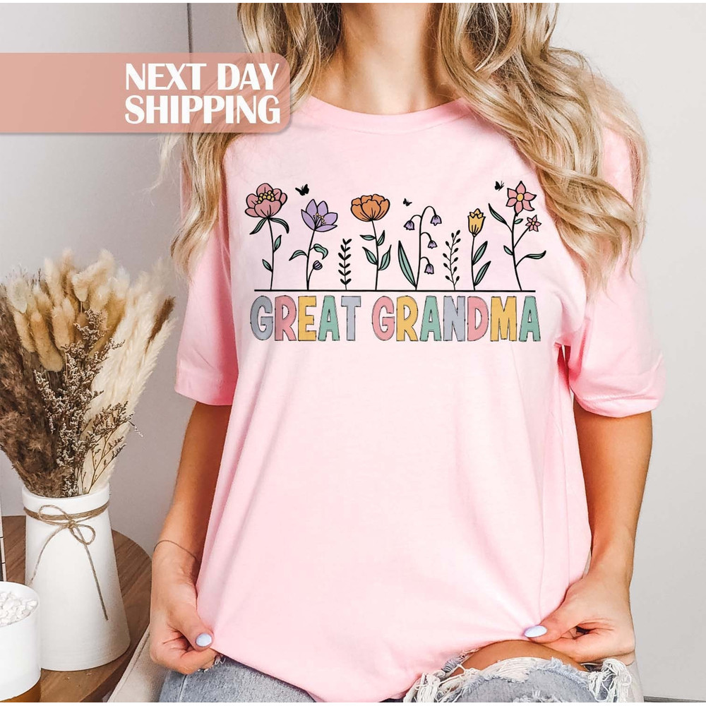 Cute Grandma Shirt, Great Grandma Gifts, Grandmother Shirt, Grandma Life Shirt, New Grandma Shirt, Grandma Flower Shirt, Great Grandma Shirt.jpg