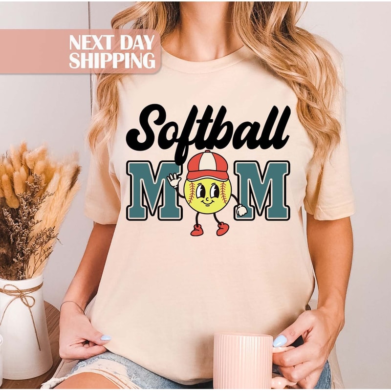 Cute Softball Shirt, Softball Mom Shirts, Softball Season Tee, Retro Softball Mom, Mama Softball Shirt, Gift for Mom, Softball Game Shirt.jpg