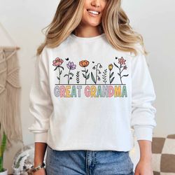 floral grandma tee, cute grandma gift, gigi sweatshirt, grea
