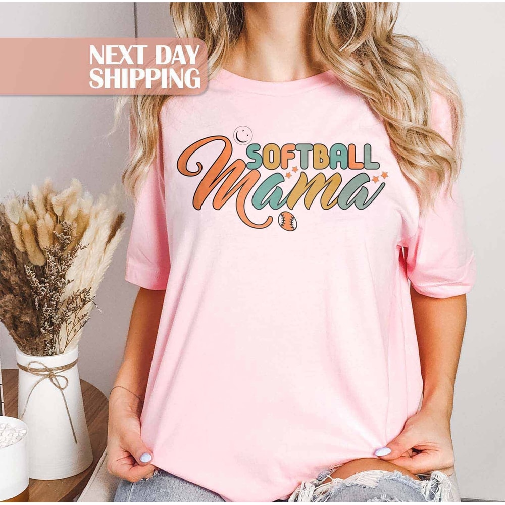 Softball Mom Shirts, Softball Mom Gifts, Cute Softball Shirt, Mama Softball Shirt, Happy Mom Shirt, Softball Game Shirt, Softball Lover Gift.jpg