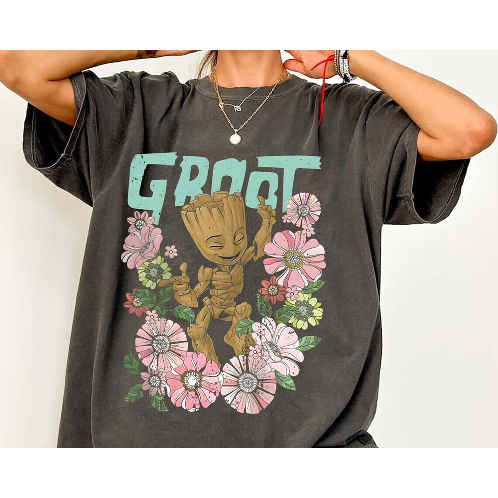 Vintage Groot Floral Dance Poster Shirt, Groot Floral Dance Poster Shirt, Disneyland Shirt, Disney Floral Shirt.jpg