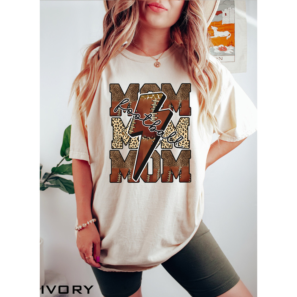 Football Mom Shirt, Football Mama, Comfort Colors Tee, Football Shirts For Women, Football Season Shirt, Leopard Football Shirt, Mama Tshir.jpg