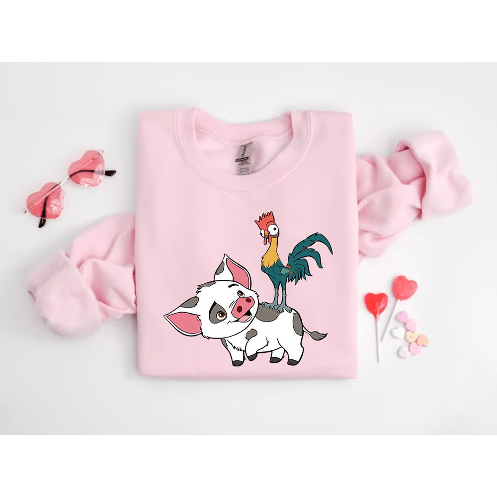 Moana and Friends Disney Shirt, Gift for Kids, Funny Disney T-shirt, Disneyland Piggy Shirt, Moana Pua Hei Hei Shirt, Couples Vacation Shirt.jpg