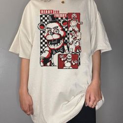 five nights at freddys tee, five nights at freddy video game merch, gaming gamers mens shirt, gamer shirt