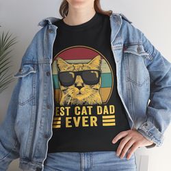 vintage best cat dad t-shirt, ever bump fit t-shirt, cat dad motif gift, premium shirt, unisex jersey short sleeve tee
