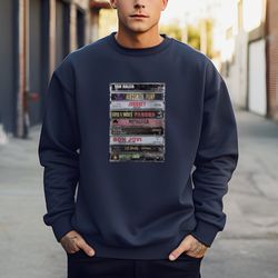 80s rock bands shirt, classic music of the 1980s cassette tape design, queen acdc aerosmith guns roses van halen