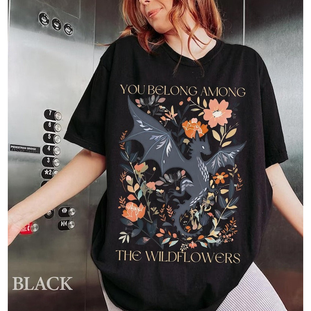 Abraxos Flower Comfort Colors Shirt, Throne Of Glass Sweatshirt, Fantasy Dragon Bookish Shirt, Fantasy Book Lover Shirt, Bookish Gift.jpg