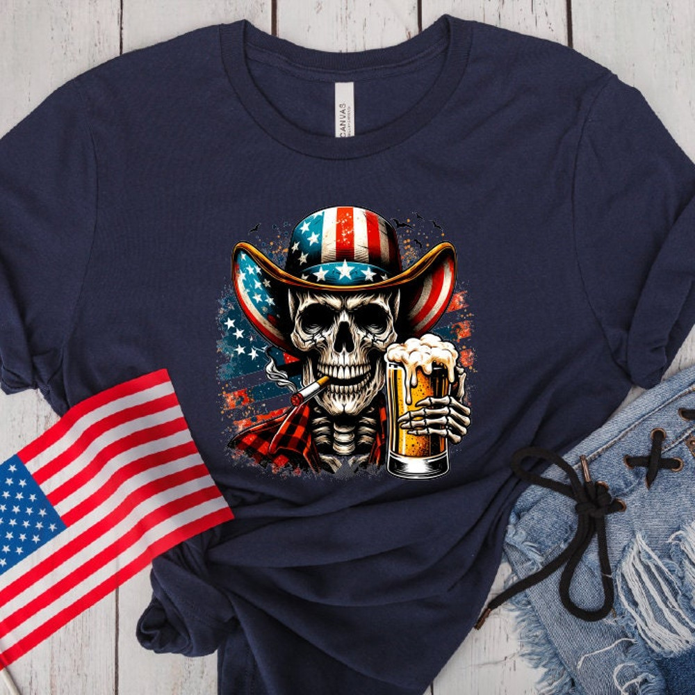 4th Of July Drinking Shirt, Skull Beer Shirt, Squad Drinking Tee, Patriot Shirt, Happy 4th Of July Tee,Funny Independence Day Shirt,SAS1064.jpg