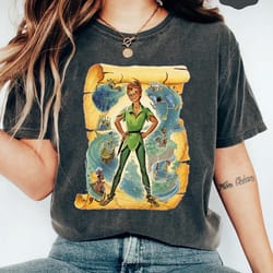 retro peter pan comfort colors shirt, neverland shirt, walt disney peter pan shirt, disney fairies shirt, captain hook