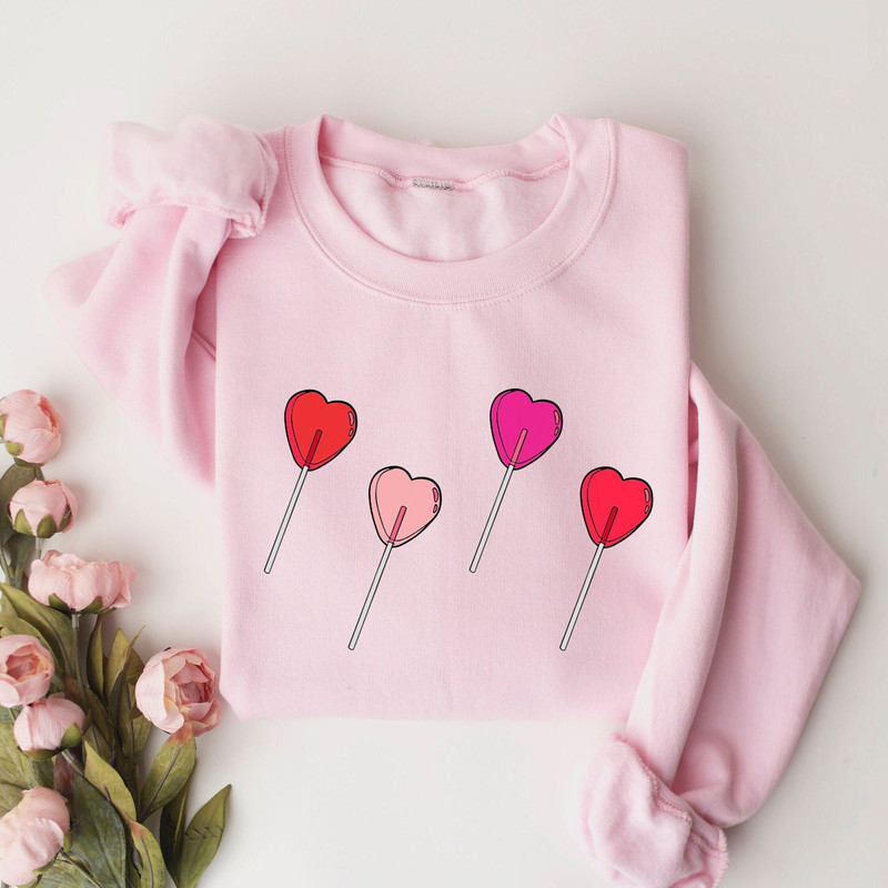 Candy Heart Sweatshirt, Valentines Day Sweatshirt, Cute Valentine Gift, Heart Sucker Sweat, Valentine Graphic Hoodie.jpg