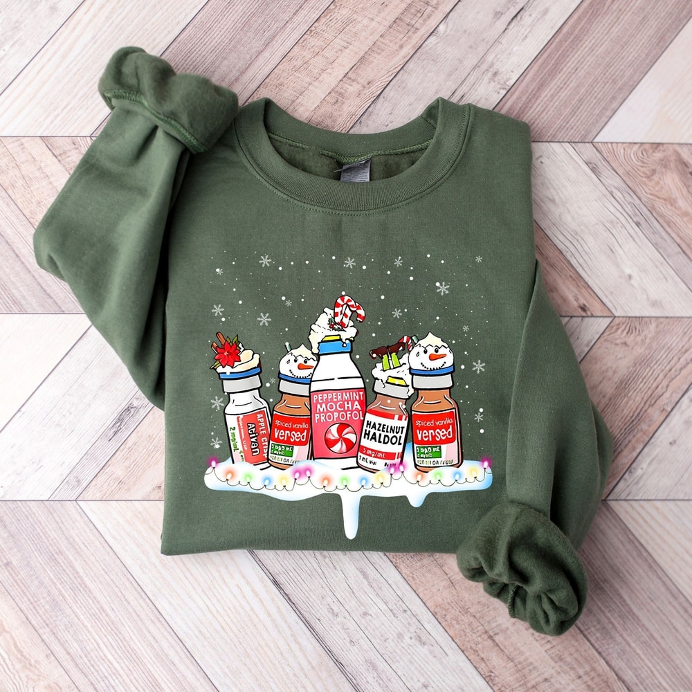 Christmas Nurse Pills Sweater, Christmas Pharmacy Sweatshirt, Holiday Gift for Pharmacist, Christmas Nurse Hoodie, ER Nurse Sweater.jpg