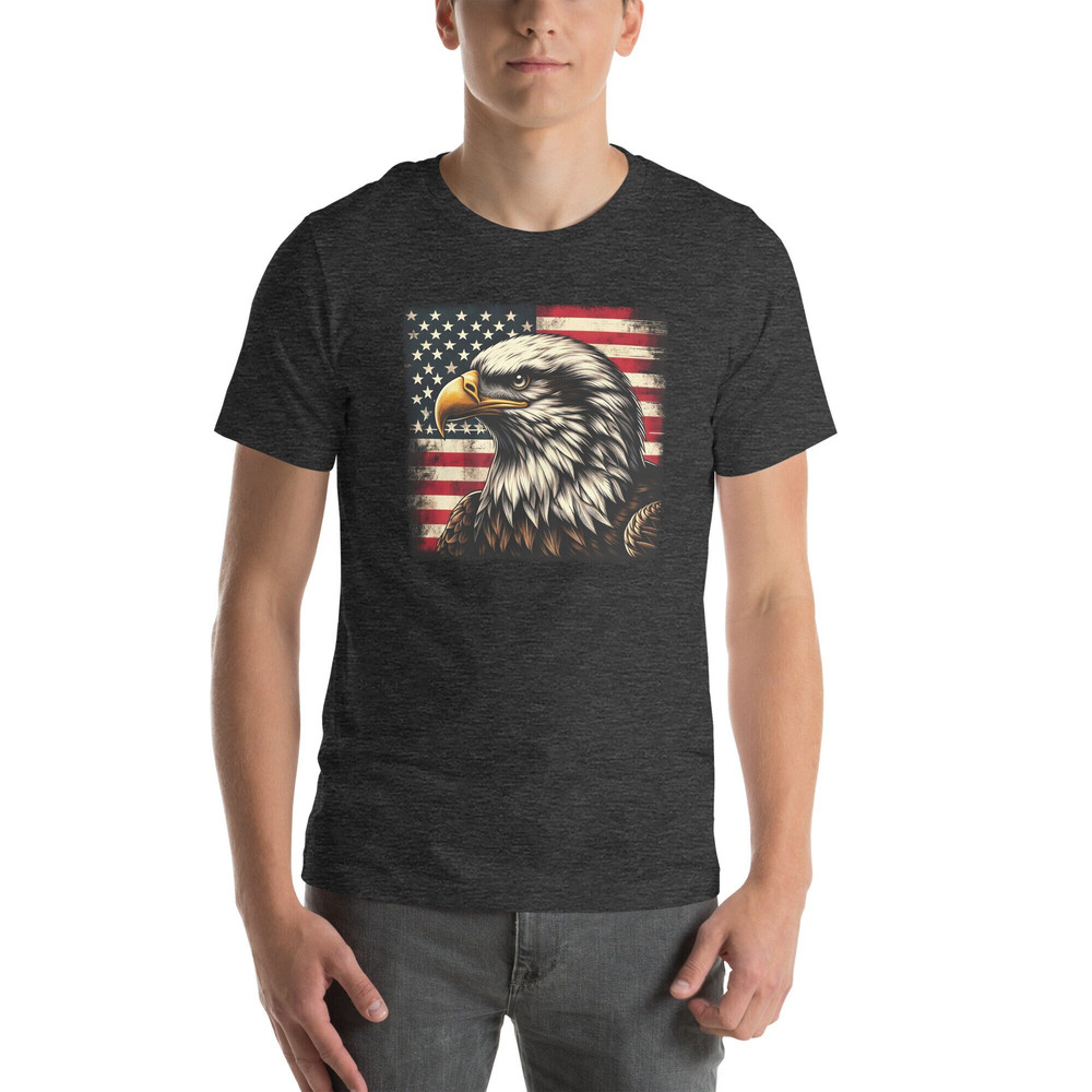 American Flag Eagle Shirt, 4th of July Tee, Distressed USA Flag Shirt, Fourth of July, Veteran Day, Father's Day Gift, Proud Patriotic Shirt.jpg
