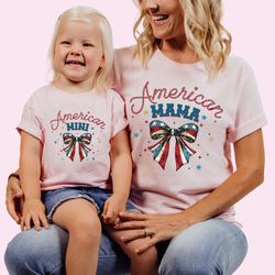 american mama and mini shirt, 4th of july shirt, america red blue shirt, mom and daughter shirt, patriotic shirt