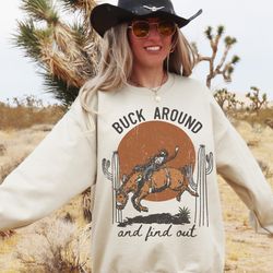 bucking bronco sweatshirt, retro western shirt, wild west gift western vintage western shirt, rodeo cowboy shirt