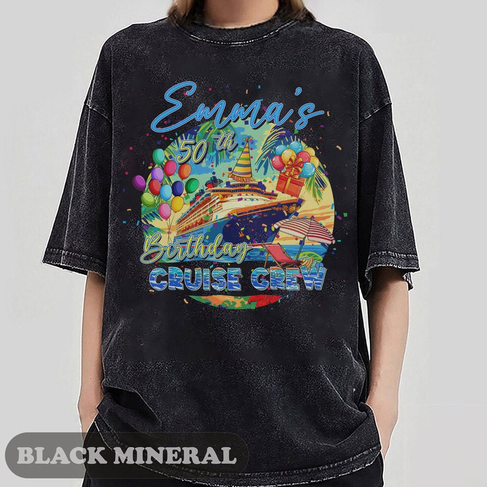 Personalized Birthday Cruise Crew Shirt, Custom 50th Birthday Shirts, My Birthday Cruise, Birthday Party Cruise Squad, Cruise Ship Shirt.jpg