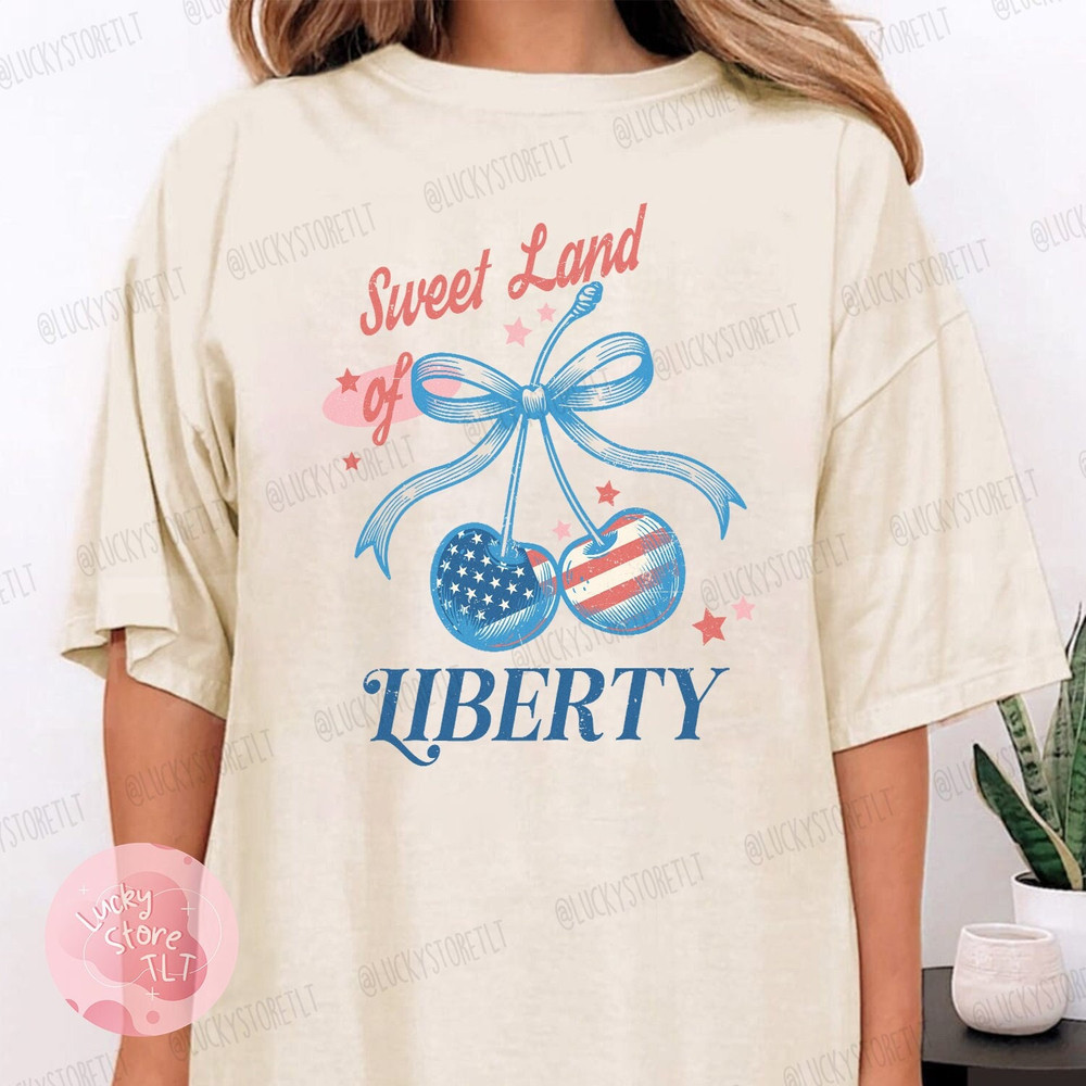 Sweet Land of Liberty T-Shirt, 4th Of July Family Tee, Independence Day Tee, American Family Shirt, 4th Of July Tee For Kids, Ice Lolly Tee.jpg