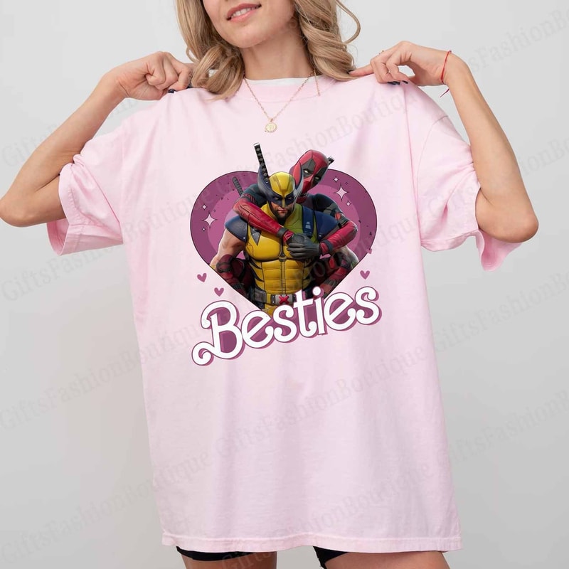 Cute Deadpool Wolverine Besties Forever Shirt, Deadpool & Wolverine Shirt, Superhero Best Friends Shirts, Deadpool 3 Movie Shirt, MCU Fan.jpg