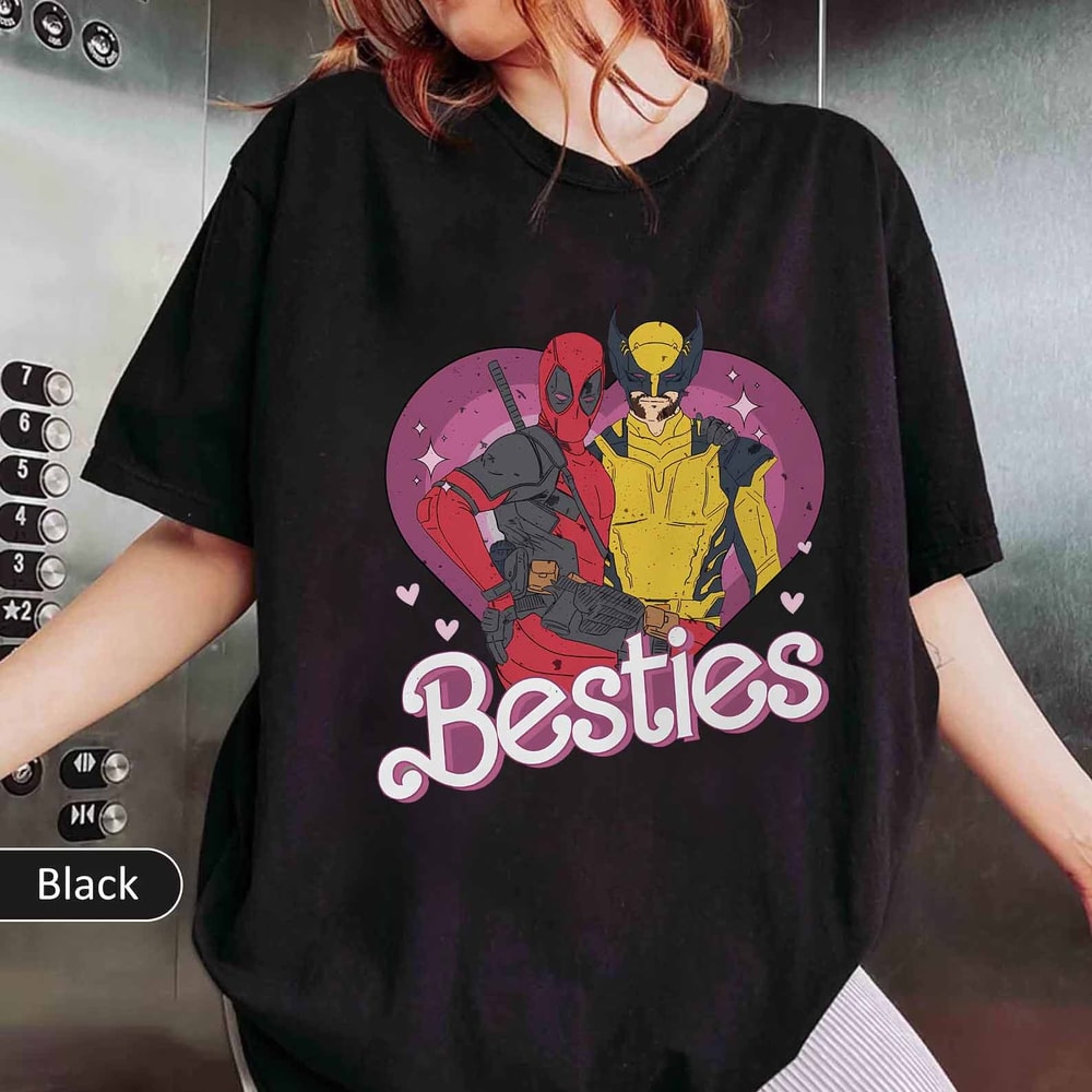 Cute Deadpool Wolverine Besties Forever Shirt, Wolverine Deadpool Movie Tee, Superhero Best Friends Shirts, Men's and Women's Marvel X-Men.jpg