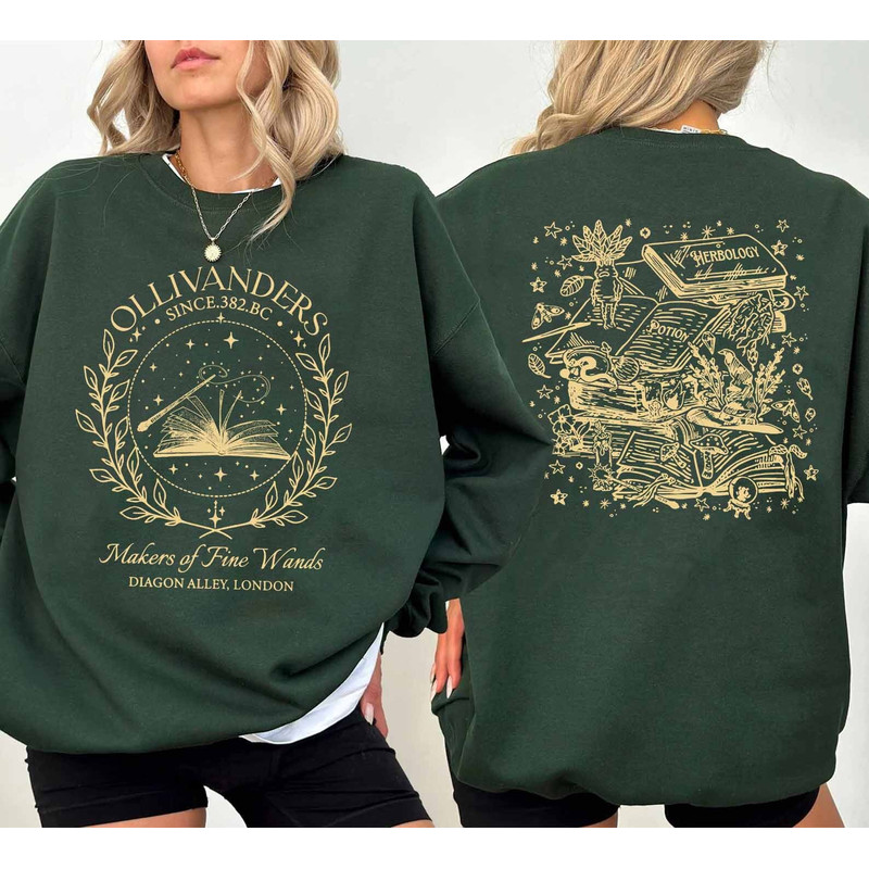 Ollivanders Wand Shop Sweatshirt, Wizard Book Shop Sweatshirt, Universal Trip Sweater, Book Nerd Gifts, HP Fan Gift, Potterhead Gift.jpg