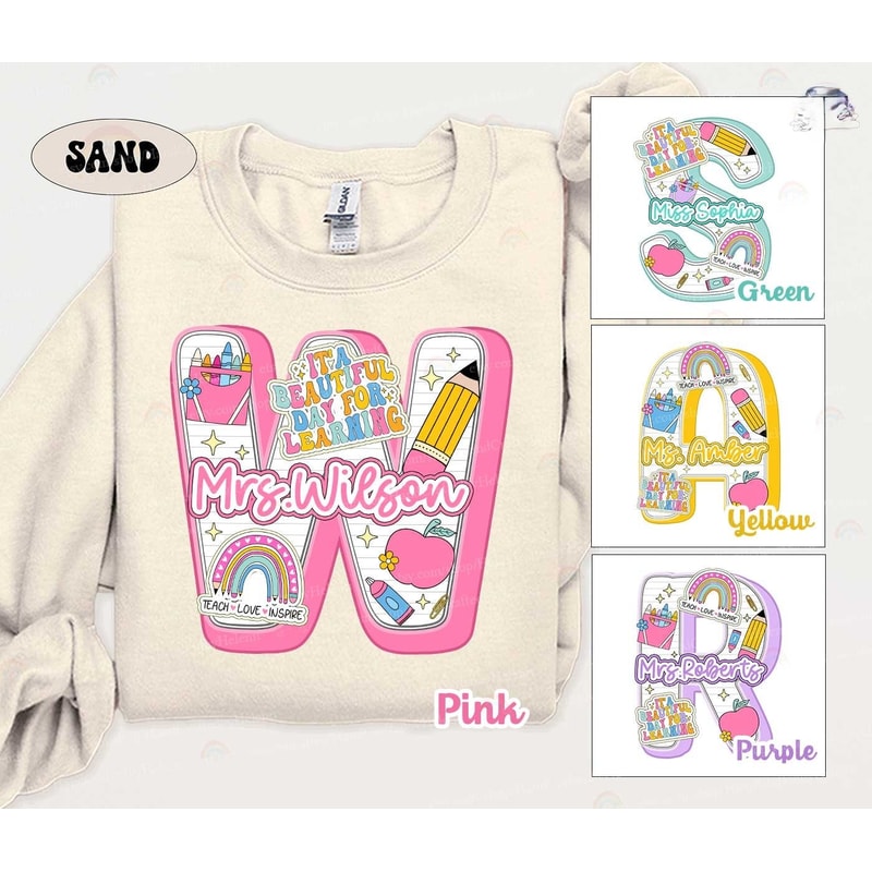 Back To School Teacher Shirt, Personalized Teacher Shirt, Custom Teacher Name, First Day Of School, Teacher Team, Teacher Appreciation Gift.jpg