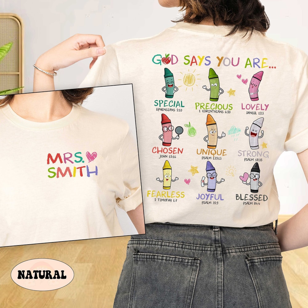 Teacher Shirt, Christian Teacher Shirt, God Says Teacher Shirt, Kindergarten Teacher, Teacher Bible Verse Shirt, Teacher Appreciation Gift.jpg