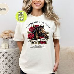 kentucky derby celebrating 150 years t-shirt, horse racing tees, run for the roses, derby vibes shirt, derby time tshirt