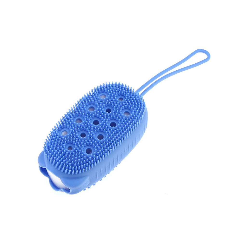 siliconebubblebathbrush blue