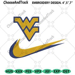 west virginia mountaineers double swoosh nike logo embroidery design file