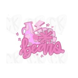 bears cheer cheerleading pink png instant digital download cute bright clipart sublimation design file boutique graphic