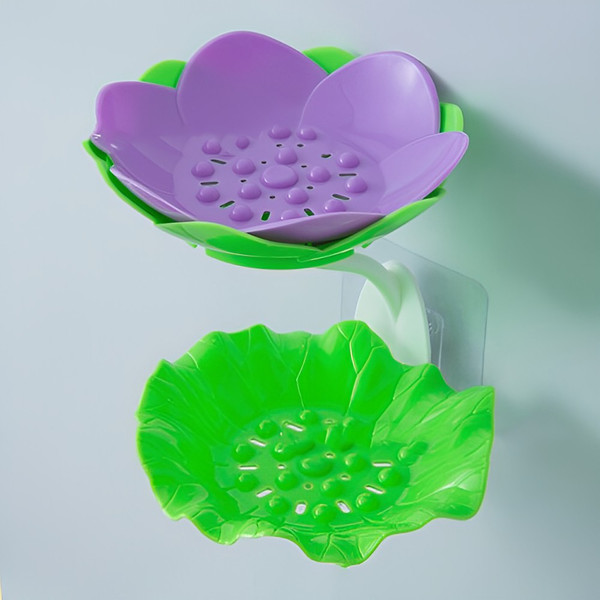 lotusshapedoublelayersoapholdergreenpurple.png