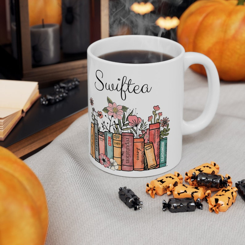 Swiftea Mug, Eras Mug, TS fan mug, Floral Mug, Swiftea Coffee Mug, Swiftea Fan Gift, Trendy Floral Music Mug5.jpg