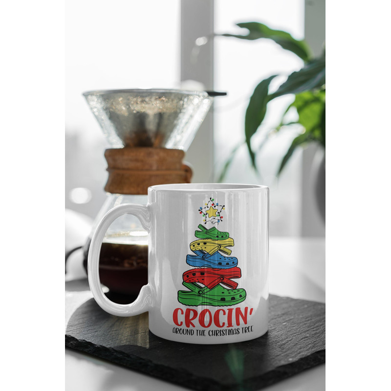 Crocin Around The Christmas Tree Coffee Mug, Stocking Filler, Funny Mug, Funny Gift, 11 oz Double Sided Ceramic Mug Gift Birthday Gift.jpg