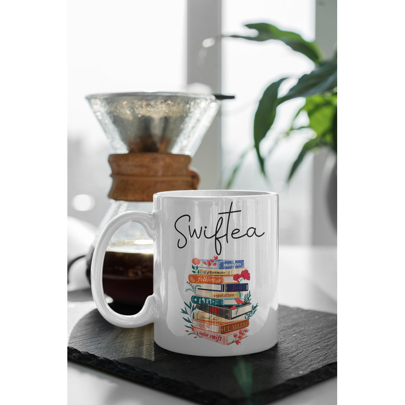 Floral Music Album Mug, Swiftea Mug, Taylor Version Gifts, Swiftie Merch, Swiftie Album, Coffee Mug White 11 oz Mug Gift Birthday Gift.jpg