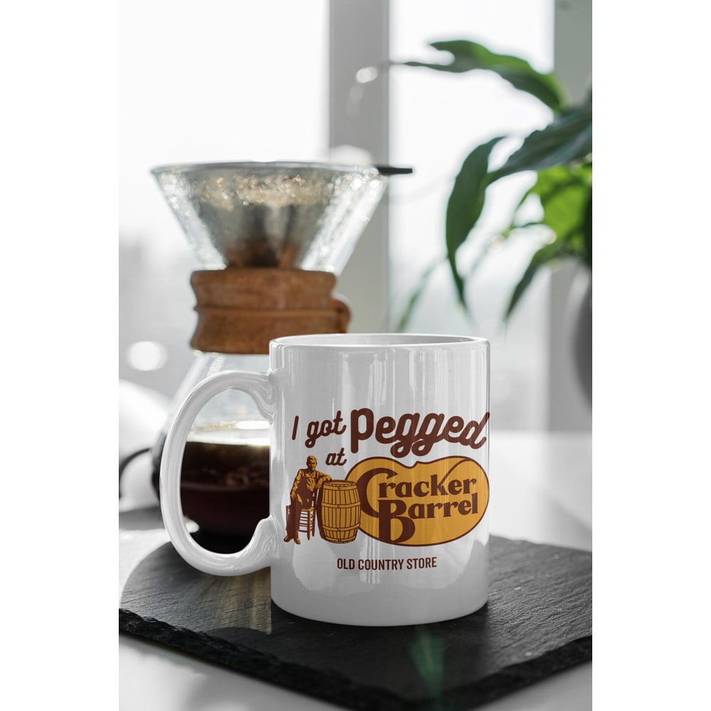 I Got Pegged at Cracker Barrel Old Country Store Mug, Vintage Cracker Barrel Mug, 11oz Ceramic Mug Gift Birthday Gift.jpg