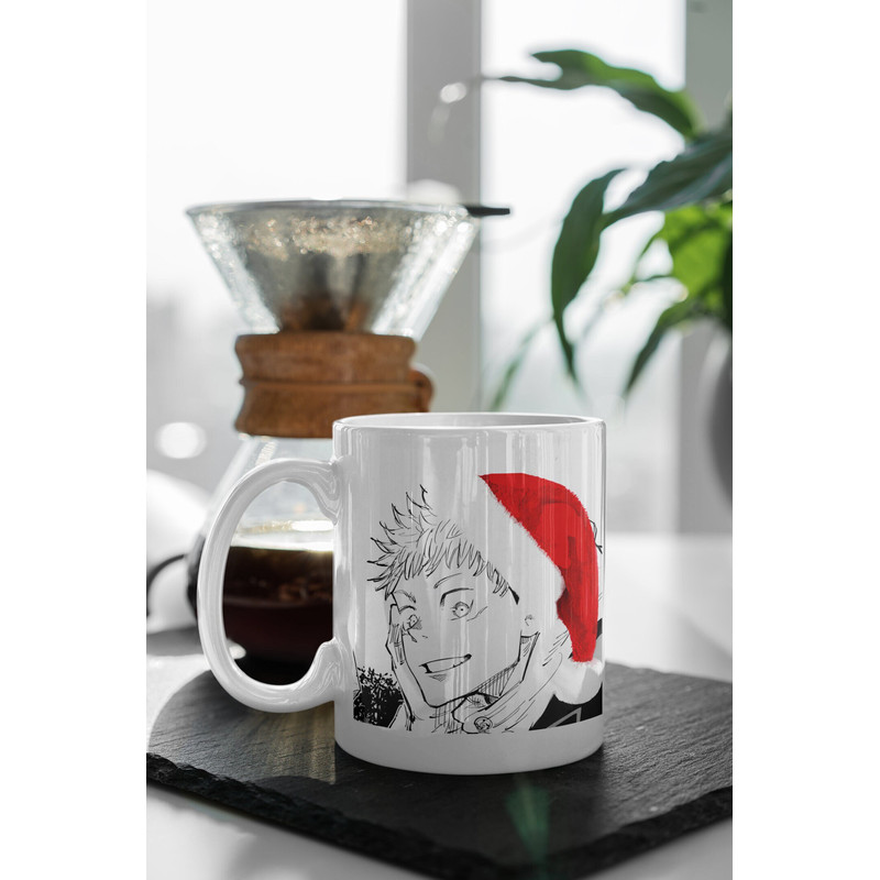 Jujutsu Kaisen, Satoru Gojo, Gift Anime, Funny Coffee Mug, Christmas Anime Gift, Satoru Gojo Christmas 11 oz Ceramic Mug Gift Birthday Gift.jpg