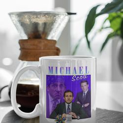 michael scott vintage design gift, the office mug, the office fan gift, gift for her, white 11 oz ceramic mug gift birth