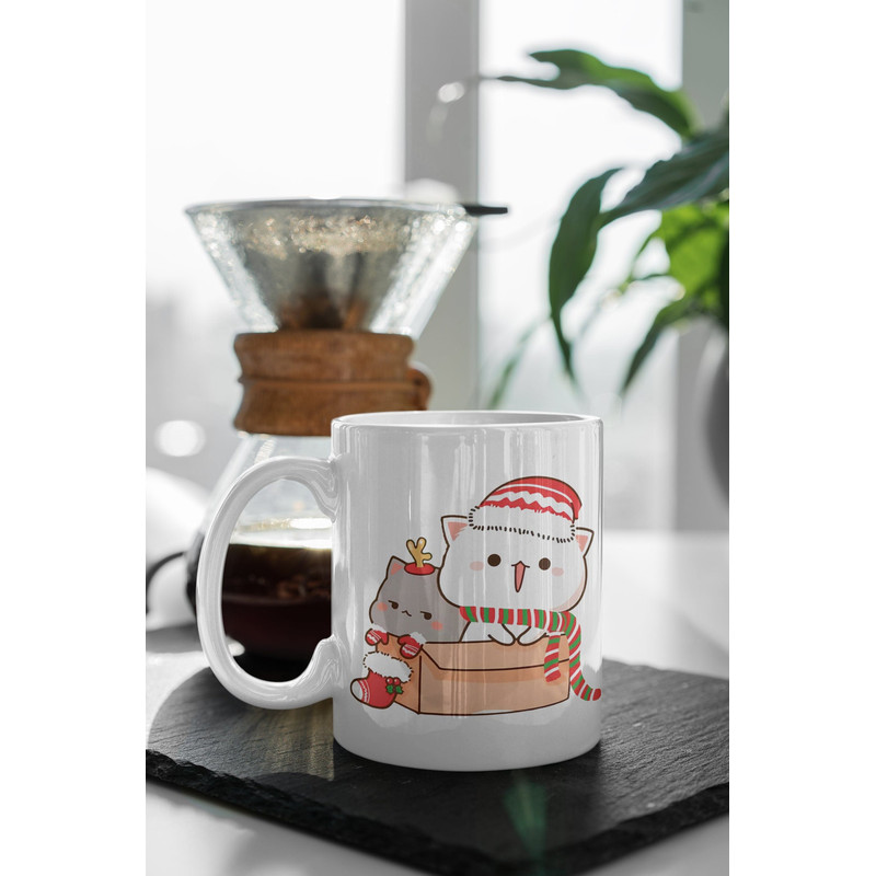 Mochi Peach And Goma Christmas Love Heart Cute Cartoon Pet Valentine Mug Merry  11 oz Ceramic Mug Gift Birthday Gift.jpg