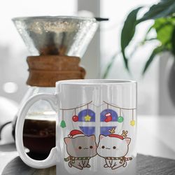 mochi peach and goma christmas love heart cute cartoon pet valentines day gift merry 11 oz ceramic mug gift birthday gi