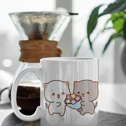 mochi peach and goma cute cat love heart cute cartoon pet valentine mug happy valentines day gift 11 oz ceramic mug gift