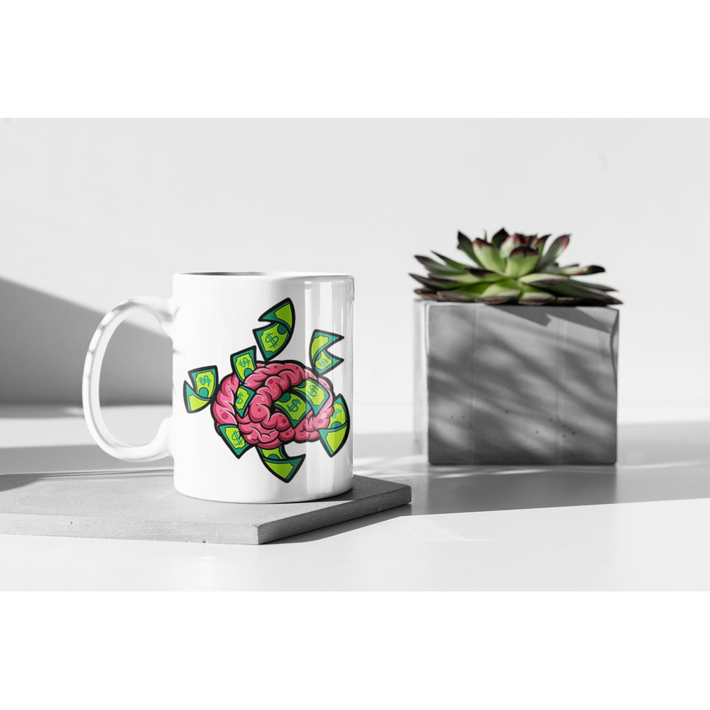 Think Of Money Cartoon 11 oz Ceramic Mug Gift Birthday Gift.jpg
