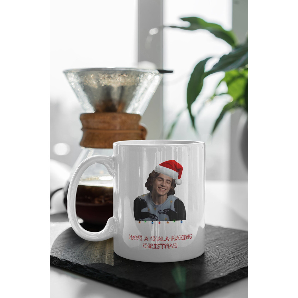 Timothee Chalamet Christmas, Timothee Chalamet Fan Gift, Gift For Her, Coffee Mug, Christmas Mug, 11 oz Ceramic Mug Gift Birthday Gift.jpg