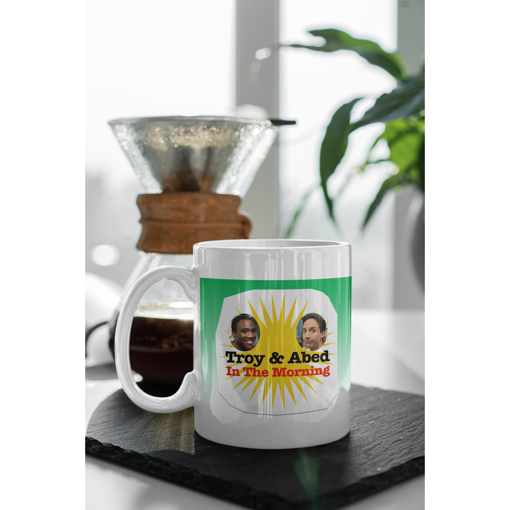 Troy And Abed In The Morning Talk Show Community TV Show Funny Glossy High Quality 11 oz Ceramic Mug Gift Birthday Gift 3.jpg
