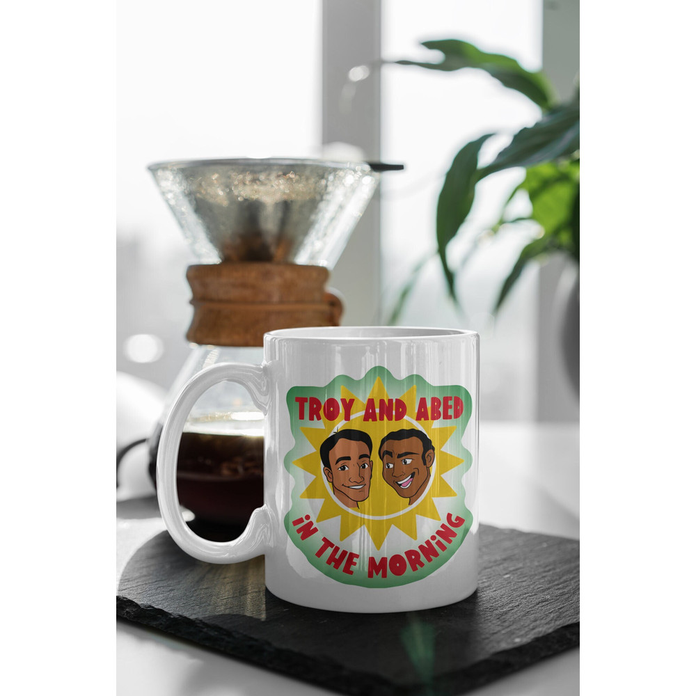 Troy And Abed In The Morning Talk Show Community TV Show Funny Glossy High Quality 11 oz Ceramic Mug Gift Birthday Gift 5.jpg