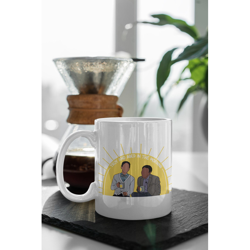 Troy And Abed In The Morning Talk Show Community TV Show Funny Glossy High Quality 11 oz Ceramic Mug Gift Birthday Gift.jpg