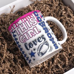 3d this girl loves cowboys inflated mug