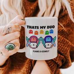 Personalized Gamers Coffee Mug Cat Couple "That's my duo" Home Decor Colorful Game Theme Mug For Gamers E couple Gift