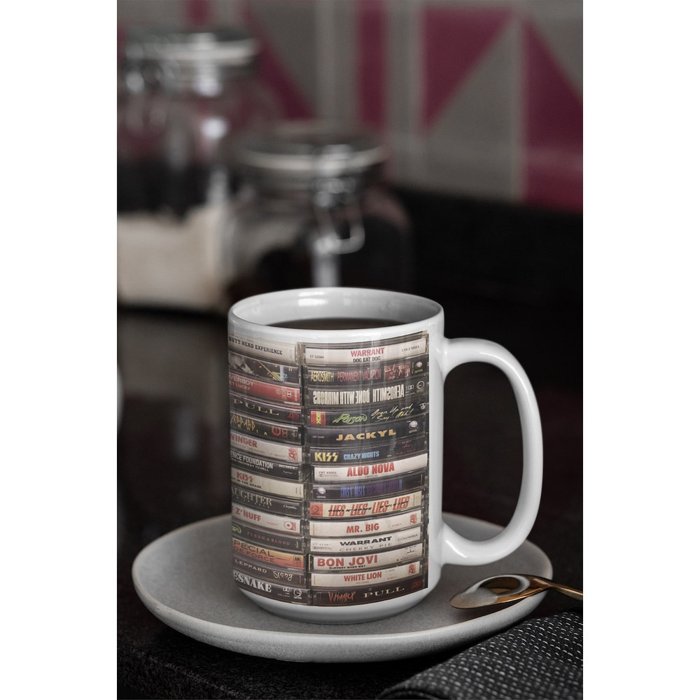 Hair Metal Mug, Heavy Metal Kings Classic Tapes Ceramic Coffee Cups, 15oz Ceramic Mug, Heavy Metal Gift, Heavy Metal Dad Gift1.jpg