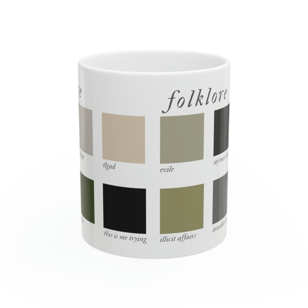 Folklore mug, Taylor Swift mug, cardigan, tlgad, color pallette folklore, tv, Swiftie, Folklore swiftie gift, Ceramic Mug, 11oz1.jpg