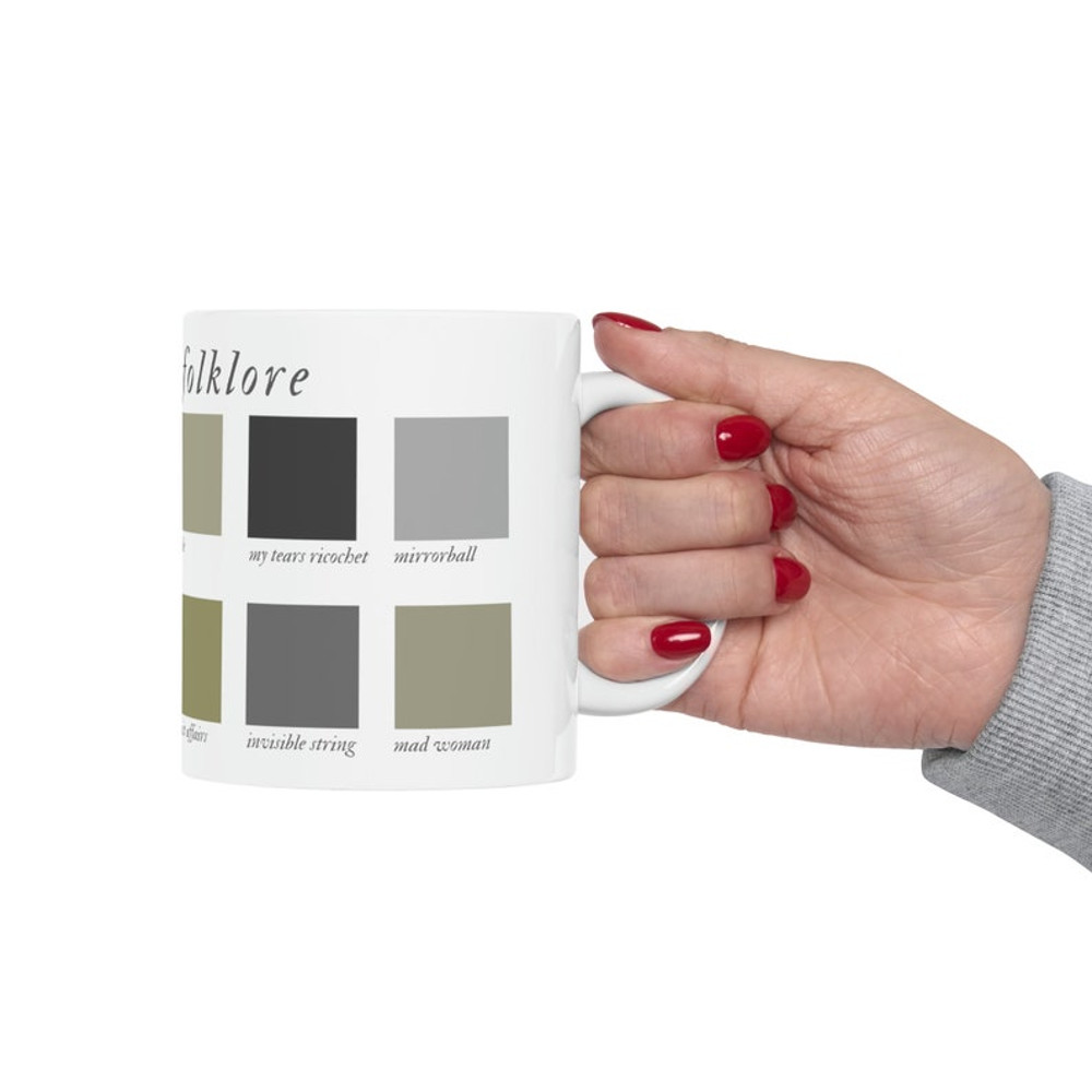 Folklore mug, Taylor Swift mug, cardigan, tlgad, color pallette folklore, tv, Swiftie, Folklore swiftie gift, Ceramic Mug, 11oz3.jpg