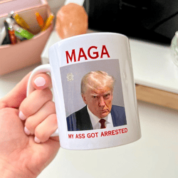 lol trump mugshot mug // double sided f donald trump funny gift for democrat biden 2024 funny political gifts